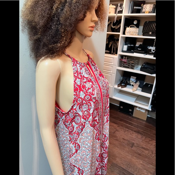 Max Studio Red Paisley print Maxi Sun Dress SZ10 - Picture 8 of 16